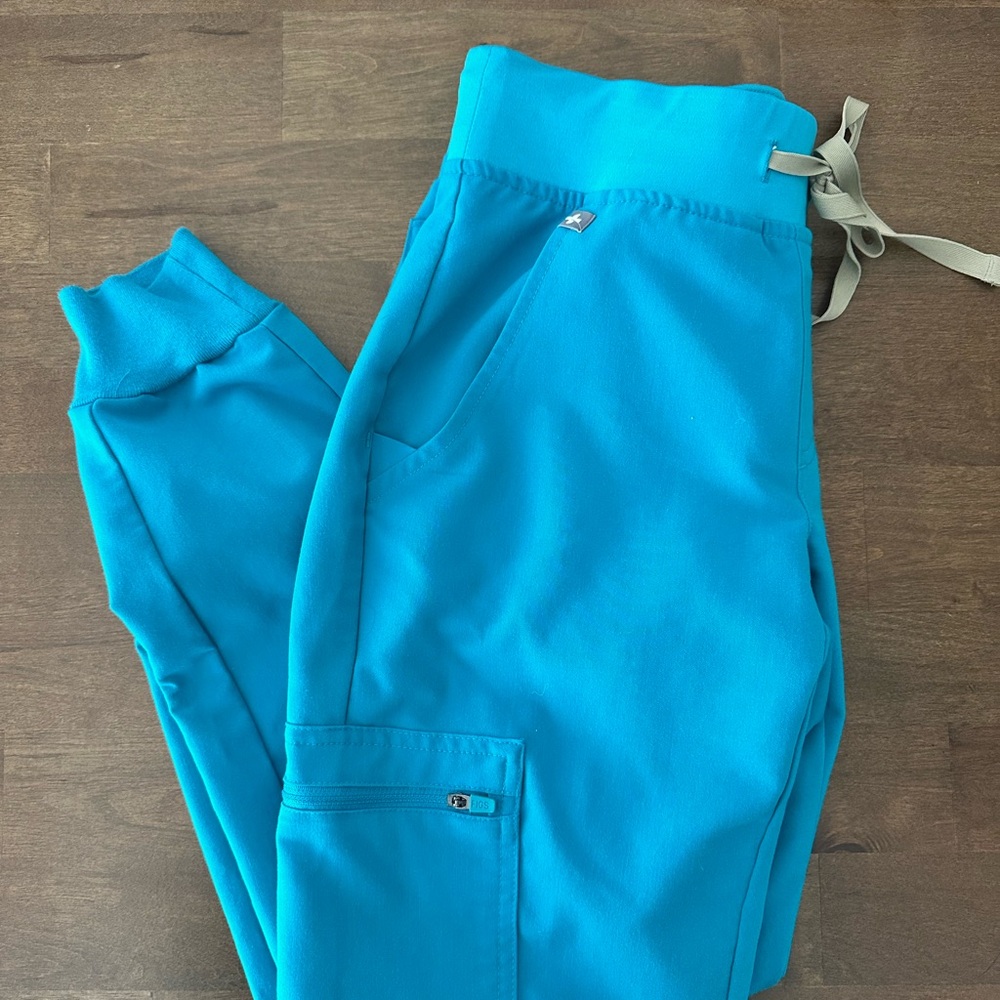 Teal/Turquoise FIGS ZAMORA jogger pants
